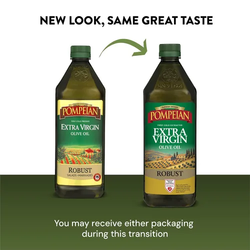 Vista 6 de Pompeian Aceite de oliva virgen robusto Primer aceite de oliva prensado en frío para cocinar: sabor audaz para pasta, adobos y aderezos