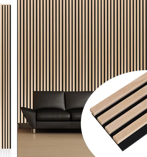 Vista 8 de NeatiEase Paquete de muestras de color de paneles de pared de madera, paneles de pared de listones acústicos para decoración de paredes interiores