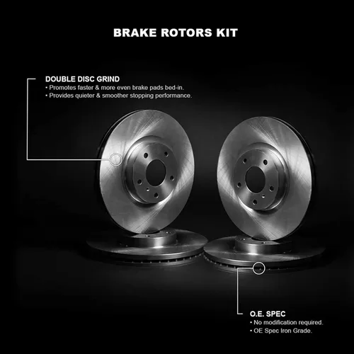 Vista 3 de R1 Concepts Kit de rotor de freno trasero delantero Rotores de freno, disco de freno, compatible con Daewoo Leganza 1999-2002