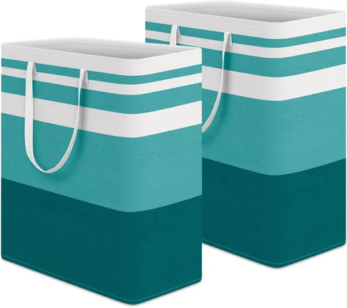 Vista 22 de HomeHacks - Paquete de 2 cestas grandes para ropa sucia, bolsas para ropa sucia (azul 75 pulgadas de largo x 2)