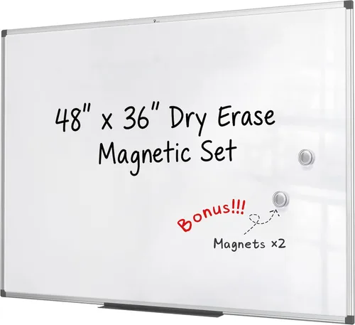 Vista 7 de TOWON Pizarra magnética de borrado en seco dorada de 24 x 18 pulgadas, elegante pizarra blanca con marco de aluminio estrecho para pared, tablero