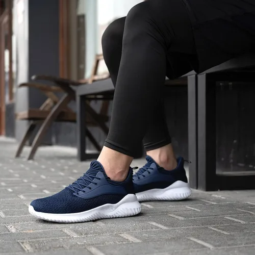 Vista 5 de Akk Zapatos deportivos para caminar para hombre, zapatos deportivos de espuma viscoelástica para correr, para entrenamiento atlético, gimnasio