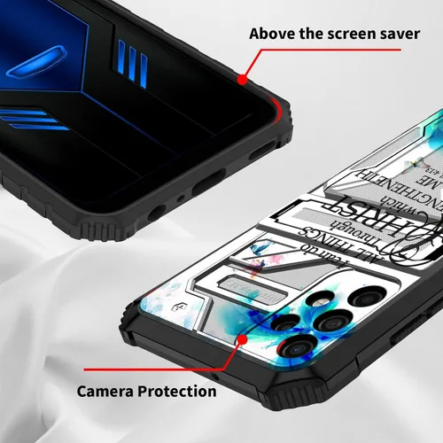 Vista 6 de Funda tipo cartera para Samsung A23 con soporte para tarjetas, función atril, híbrida, de doble capa, a prueba de golpes, funda protectora para Phil