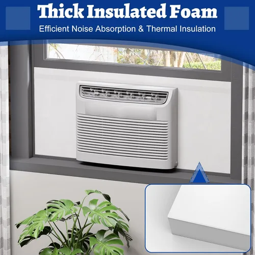 Vista 8 de Paneles de espuma con aislamiento de aire acondicionado de ventana con papel de aluminio, panel de aislamiento envolvente de CA para ventana