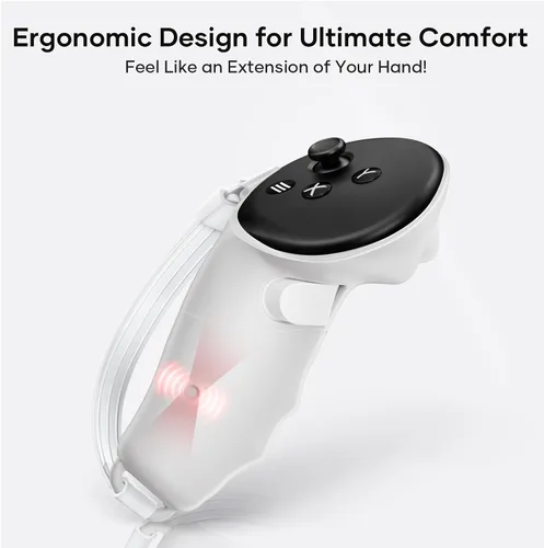 Vista 3 de X-SUPER HOME Magnetic Controller Grip Compatible for Meta Quest 3 VR Accessories Ergonomic Extended Design Easy Installation Enhanced Comfort