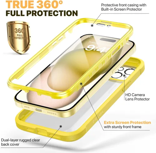 Vista 520 de DIACLARA - Funda transparente compatible con iPhone XR 6.1 pulgadas 2018