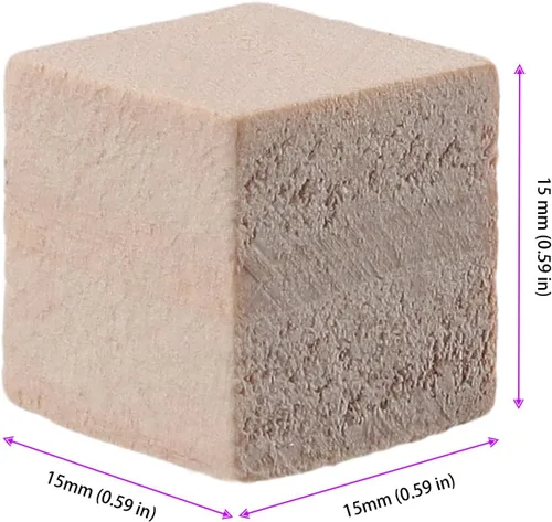 Vista 2 de 1000 bloques cuadrados de madera, cubos de madera, cubos de madera pequeños sin terminar para bricolaje