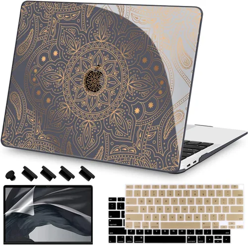 Vista 21 de Teryeefi Compatible con MacBook Air de 13 pulgadas A2337 M1 Chip A2179 A1932 (versión 2018-2020), funda protectora delgada + cubierta de teclado