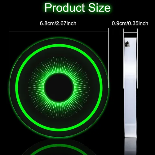 Vista 2 de 2 luces LED para portavasos de automóvil, carga USB, 7 colores, posavasos luminiscentes para automóvil