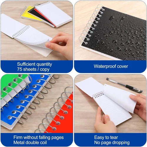 Vista 4 de Leelosp 50 cuadernos pequeños en espiral de 3 x 5, bloc de notas de notas