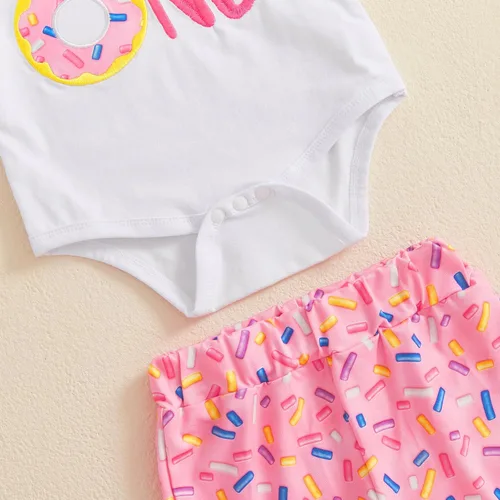 Vista 19 de Conjunto de ropa de cumpleaños para bebé niña pequeña, camiseta de manga larga, pantalones de campana, diadema