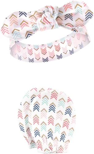 Vista 99 de Hudson Baby Conjunto de diadema de algodón y manoplas para rascar para bebé