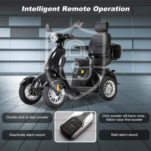 Vista 3 de Scooters de movilidad para personas mayores y adultos, capacidad de 500 libras - Carrito de movilidad eléctrico todo terreno de 800W - Scooter
