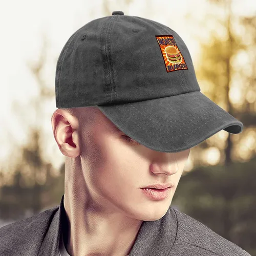 Vista 4 de Vintage Hats for Men Hamburger Ball Hats for Men's Cool Cap Breathable Burgerr Squad Sun Hats