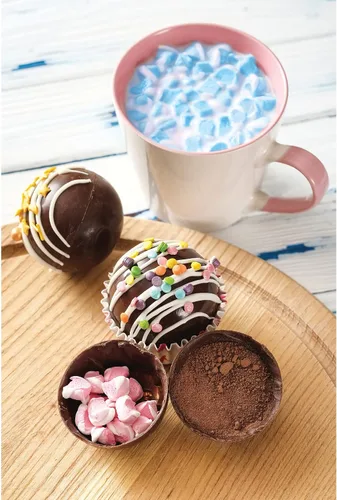 Vista 6 de Mrs. Anderson's Baking Hot Cocoa Bomb Semi Sphere Forms, silicona antiadherente de grado europeo, juego de 2