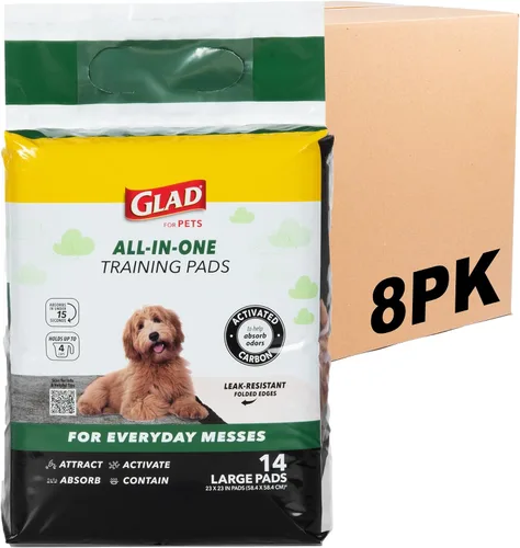Vista 16 de Glad Almohadillas para cachorros de carbón negro para mascotas, almohadillas desechables súper absorbentes para orina de perro, almohadillas