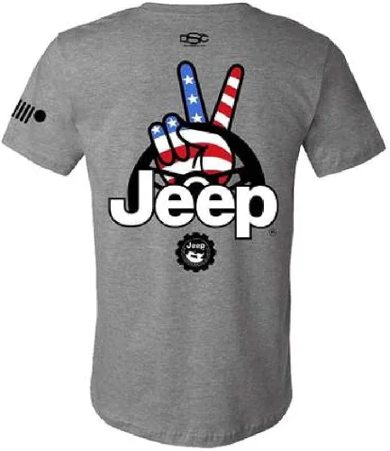 Vista 2 de Camiseta Jeep Wave para hombre Camisetas de algodón premium gris jaspeado