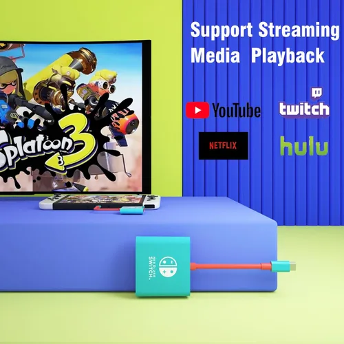 Vista 5 de Switch TV Docking Station for Nintendo Switch 2 and Steam Deck,TV Dock Adapter Compatible with Nintendo Switch 12 HDMI Adapter Max Output