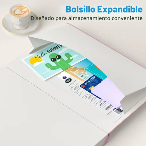 Vista 6 de Oucaru Cuaderno rayado, paquete de 8, 180 páginas, diarios A5 para escribir, papel grueso de 100 GSM, cuadernos pequeños diarios para mujeres