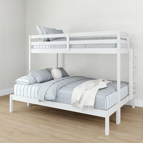 Vista 19 de Grain & Grove - Litera de dos camas con oso, estructura de litera resistente para niños, litera de madera contrachapada con escalera, barandilla