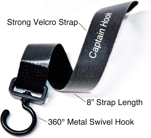 Vista 8 de The Original Captain Hook - Paquete de 2 ganchos multiusos para tu bolso bolsas de compras abrigo mochila se puede utilizar con equipaje cochecito