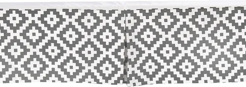 Vista 2 de Bacati - Falda Love para cuna de percal 100% algodón (diamantes, gris)