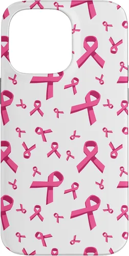 Vista 21 de Funda de soporte para iPhone 17 de mujeres de concientización sobre el cáncer de mama con patrón de cinta rosa