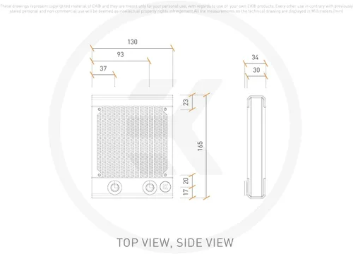Vista 4 de EK EKWB Quantum Surface S120 Radiador, individual, color blanco