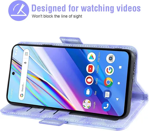 Vista 3 de Asuwish Funda de teléfono para BLU G91 Pro con protector de pantalla de vidrio templado y funda de cartera de mármol, soporte de ranura