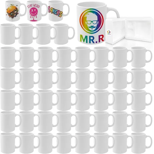 Vista 8 de MR.R Sublimation Blanks - Taza de cerámica (16 unidades), color blanco