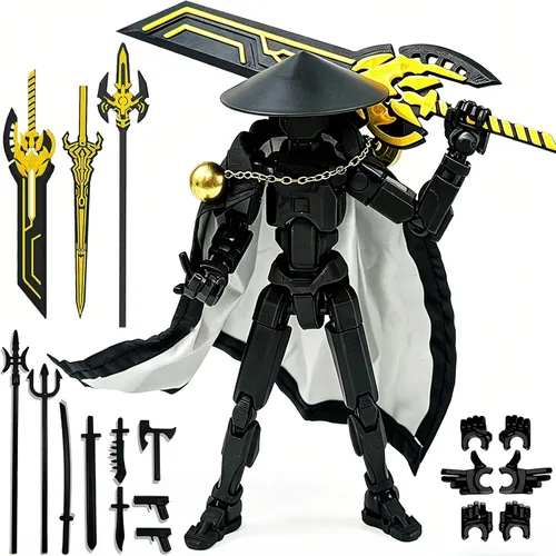Vista 13 de DANONI Titan 13 - Juego de figuras de acción de Lucky Robot 13 impresas en 3D Las figuras de acción de robot movibles multiarticuladas incluyen un