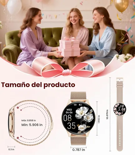 Vista 9 de LIGE Reloj inteligente para mujer, pantalla AMOLED de 1.43 pulgadas con respuesta/llamada para iPhone/Android/Samsung, rastreador de actividad