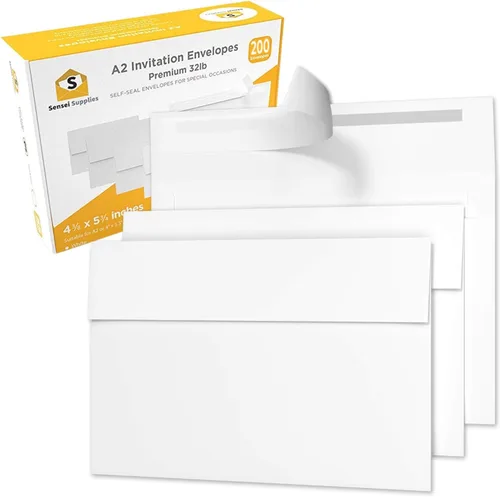 Vista 10 de 110 sobres de invitación blancos de 4 3/4 x 5 ¾ – A2 – para invitaciones de boda, RSVP, tarjetas de felicitación, correo de almacenamiento de fotos