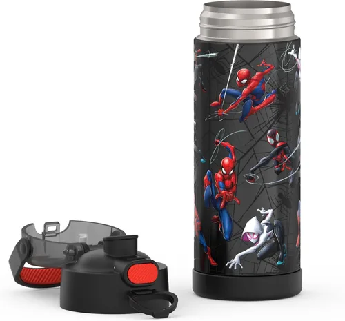 Vista 5 de THERMOS FUNTAINER Botella de agua con boquilla, 16 onzas, Spiderman