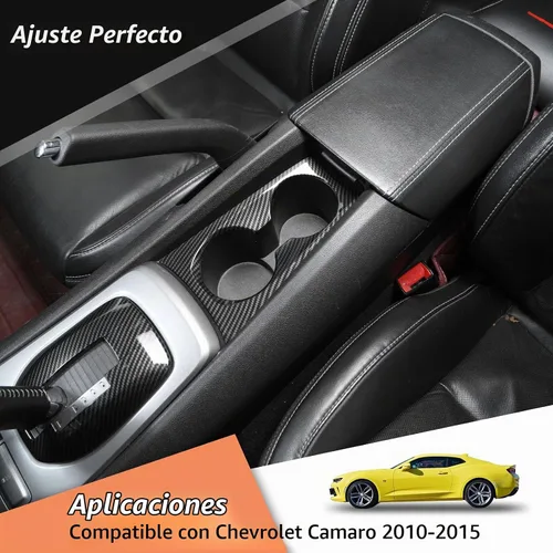 Vista 2 de JeCar Kit de moldura de panel de portavasos interior para Chevrolet Chevy Camaro 2010-2015 Accesorios interiores (fibra de carbono)