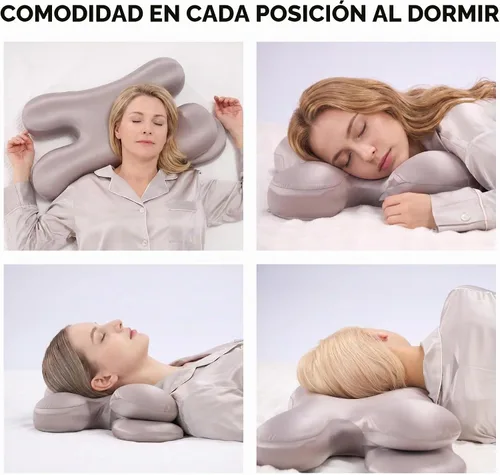 Vista 4 de Almohada cervical refrescante de alta calidad, almohada ortopédica de espuma viscoelástica para dormir de lado y de espalda, almohada ergonómica