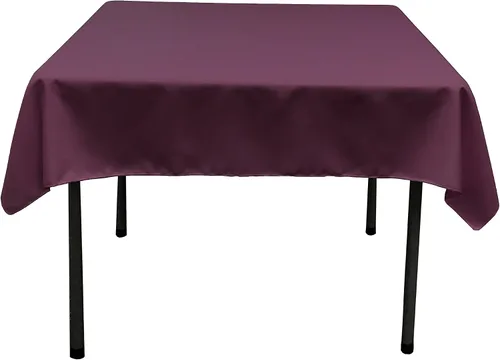 Vista 92 de LA Linen. Mantel cuadrado de popelina de poliéster