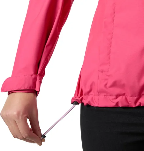 Vista 5 de Helly Hansen Chaqueta de Lluvia Seven J para Mujer Impermeable, Resistente al Viento y Transpirable con Capucha Rosa fuerte