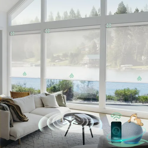 Vista 26 de Yoolax Persianas Inteligentes, Persianas Enrollables Motorizadas Matter Opacas Blackout Automáticas para Ventanas, Persianas Motorizadas Compatibles