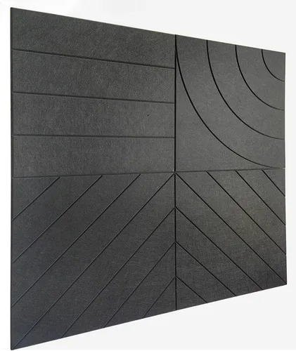 Vista 20 de Paneles acústicos cuadrados de 11.18 pulgadas, paquete de 12 paneles de pared que absorben el sonido, azulejos decorativos de fieltro insonorizados