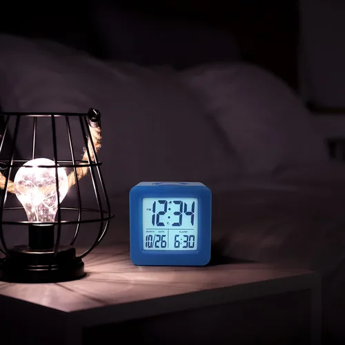 Vista 7 de Equity 73005 - Reloj despertador LCD con luz inteligente, color azul