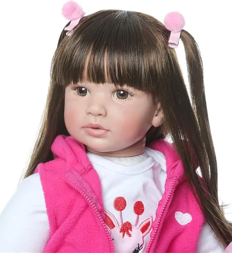 Vista 4 de iCradle Angelbaby Muñecas Reborn de 24 pulgadas de bebé recién nacido, gemelos, niños y niñas, muñecas de silicona suave de la vida real para niños