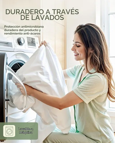 Vista 6 de FAUNNA - Funda protectora de colchón 100% algodón, 12 pulgadas de Blanco