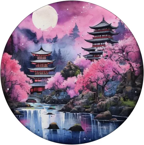 Vista 3 de PopGrip estándar japonés Sakura Cherry Blossom Moon PopSockets estándar
