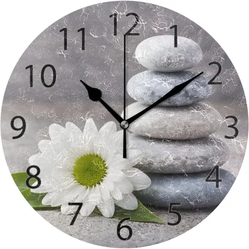 Vista 6 de ALAZA - Reloj de pared redondo con mapa étnico de África, silencioso, sin tictac, pintura al óleo para el hogar, oficina, escuela, arte decorativo