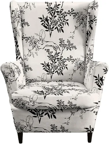 Vista 25 de Eco-Ancheng Funda para silla Wingback, 2 piezas, respaldo de ala, fundas de elastano para sillón con respaldo de ala, fundas para sillón con parte