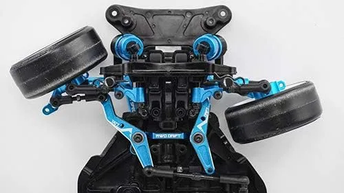 Vista 3 de Yeah Racing Aluminio RWD Gran Ángulo Rack de Dirección para Tamiya TT02D TATT-S03 Azul #TATT-014BU
