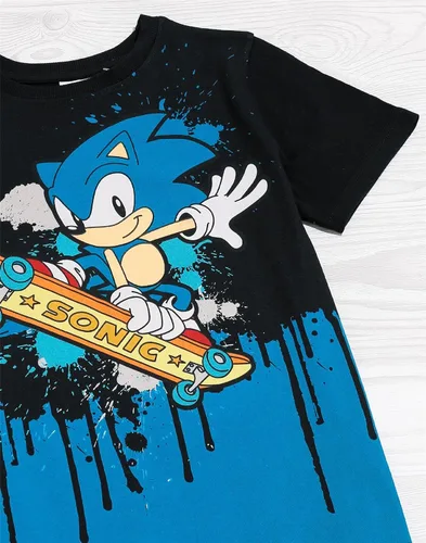 Vista 6 de Sonic The Hedgehog Skating Boys T-Shirt - 10-11 Years