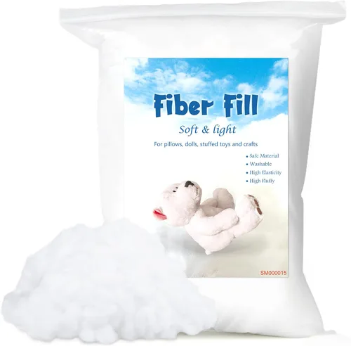 Vista 9 de Jmuiiu Relleno de poliéster de 1.8 onzas, Relleno de fibra de poliéster premium, Fibra de poliéster reciclada, Relleno para animales de peluche
