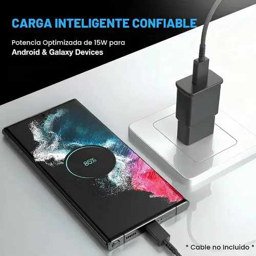 Vista 5 de TT&C Paquete de 3 bloques de carga rápida USB para Samsung Android S24, S23, S22, S21